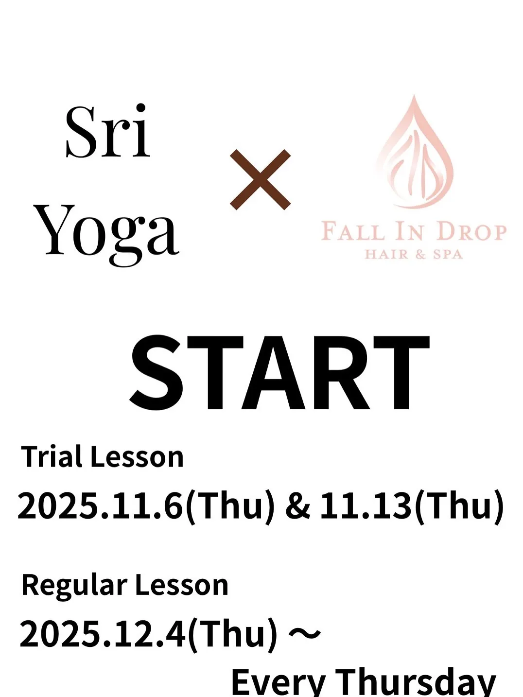 今月から定休日の木曜日にヨガクラスを開講します🧘‍♂️