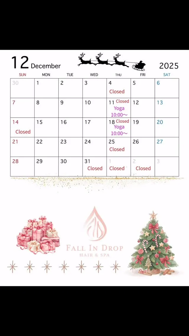 \\年末年始のスケジュール12/20最新版//